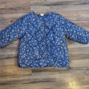 H&M Blue Floral Kids Puffer Jacket